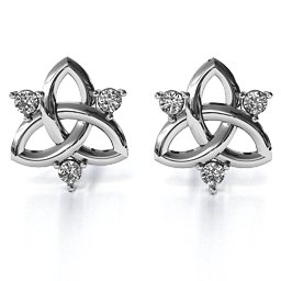 Triple Stone Celtic Knot Earrings