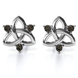 Triple Stone Celtic Knot Earrings