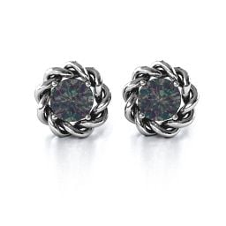 Twisted Stud Solitaire Earrings