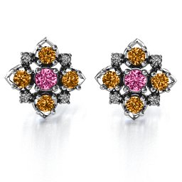 Glittering Multi Stone Earrings