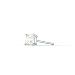 Princess Cut Birthstone Single Stud in 925 Sterling Silver