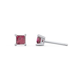 Princess Cut Birthstone Stud Earrings
