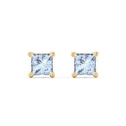 Princess Cut Birthstone Stud Earrings