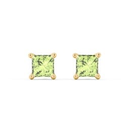 Princess Cut Birthstone Stud Earrings