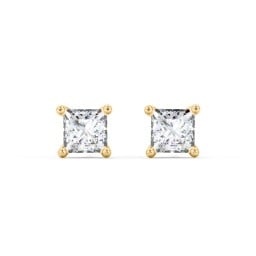 Princess Cut Birthstone Stud Earrings