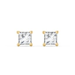 Princess Cut Birthstone Stud Earrings