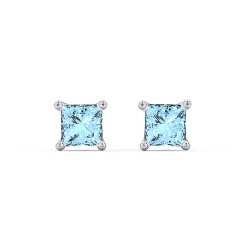 Princess Cut Stud Earrings
