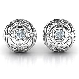 Elegant Filigree Dome Earrings in 925 Sterling Silver