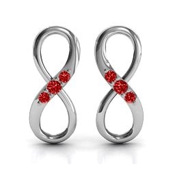 Three Stone Infinity Earrings