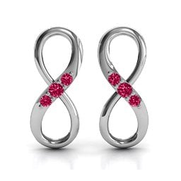 Three Stone Infinity Earrings