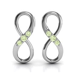 Three Stone Infinity Earrings
