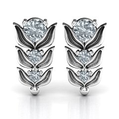 Be-leaves in Nature Earrings – Sterling Silver with Cubic Zirconia