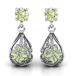 Elegant Drop Caged Earrings