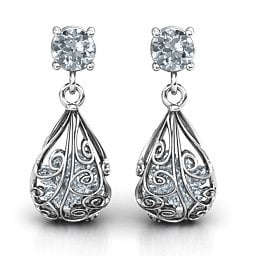 Elegant Drop Caged Earrings