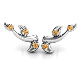 Beyond Be-Leaf Earrings in 925 Sterling Silver with Citrine
