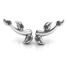 Beyond Be-Leaf Earrings in 925 Sterling Silver with Alexandrite