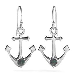 Gemstone Anchor Earrings