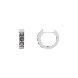 Personalized Gemstone Huggie Earrings in 925 Sterling Silver with Smokey Quartz