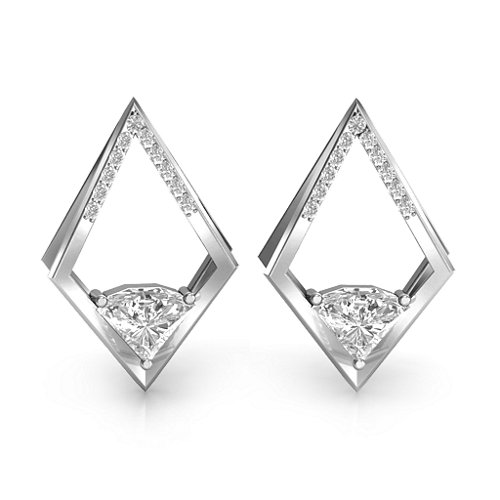 Optical Elegance Earrings – Sterling Silver with White Premium Zirconia