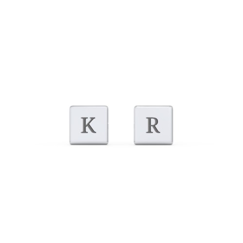 Engravable Square Disc Studs Earrings – Sterling Silver