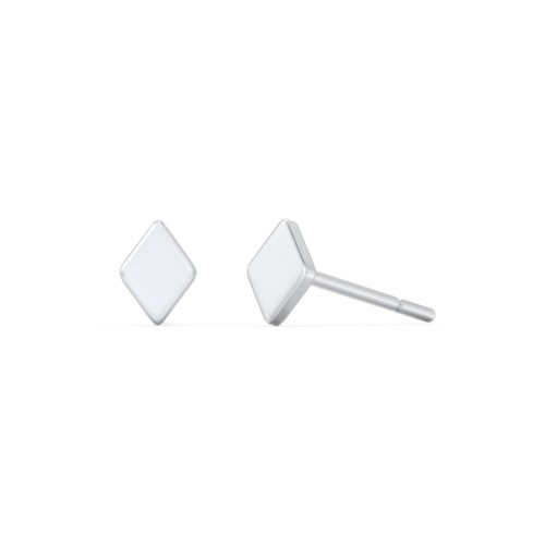 Diamond Shape Stud Earrings – Sterling Silver