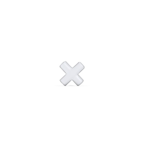 X Shaped Single Stud – Sterling Silver