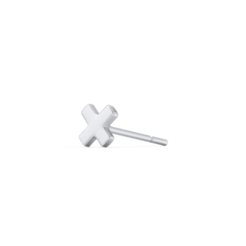 X Shaped Single Stud – Sterling Silver