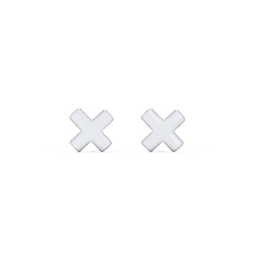 X Shaped Stud Earrings – Sterling Silver