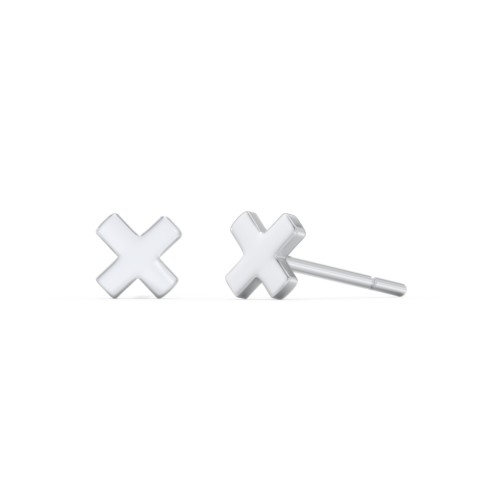 X Shaped Stud Earrings – Sterling Silver