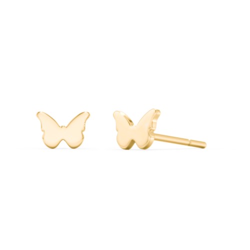 Butterfly Shape Stud Earrings – 10K Yellow Gold