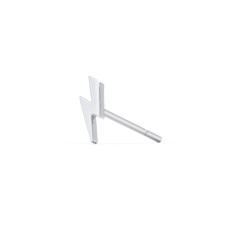 Lightning Bolt Shape Single Stud – Sterling Silver