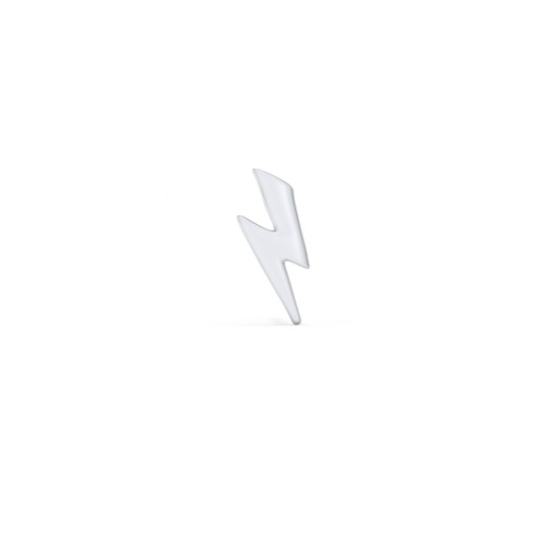 Lightning Bolt Shape Single Stud – Sterling Silver
