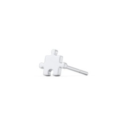 Jigsaw Puzzle Shape Single Stud in 925 Sterling Silver
