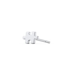 Puzzle Piece Shape Single Stud – Sterling Silver