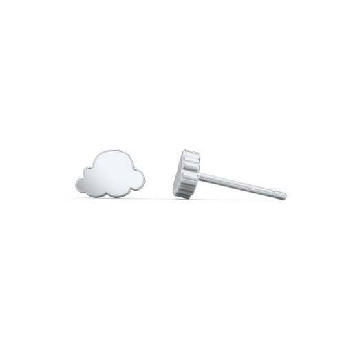 Cloud Shape Stud Earrings – Sterling Silver