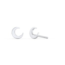 Moon Stud Earrings in 925 Sterling Silver