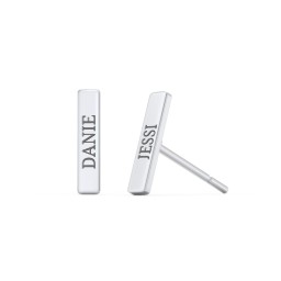 Engravable Petite Bar Stud Earrings
