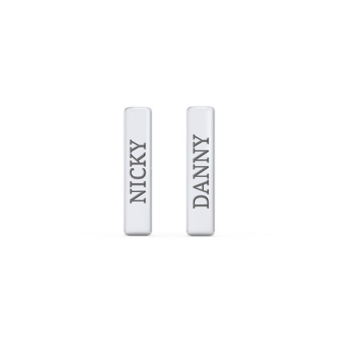 Engravable Petite Bar Stud Earrings – Sterling Silver