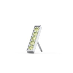 Petite Bar Single Stud with Accents in 925 Sterling Silver with Peridot