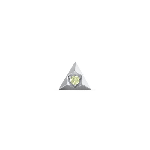 Pyramid Single Stud with Gemstones – Sterling Silver with Peridot