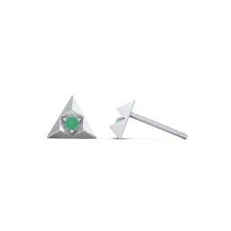 Pyramid Stud Earrings with Gemstones