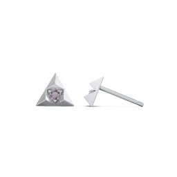 Pyramid Stud Earrings with Gemstones