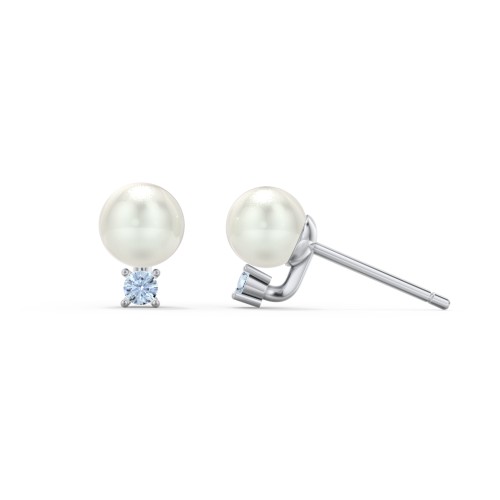 Freshwater Pearl and Accent Stud Earrings