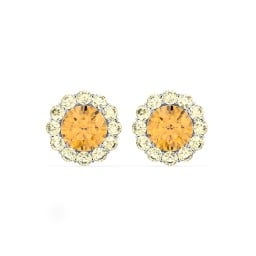 Halo Round Stud Earrings