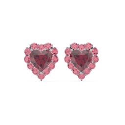 Halo Heart Stud Earrings