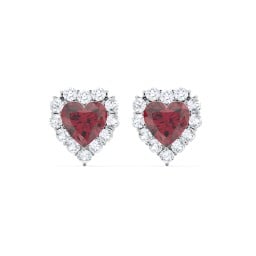 Halo Heart Stud Earrings