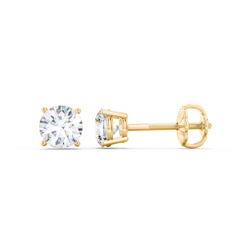 4 Prong Classic Diamond Stud Earrings - 1.0 ct. tw. – 14K Yellow Gold with Lab Diamond