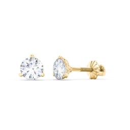 3 Prong Filigree Diamond Stud Earrings - 0.75 ct. tw.