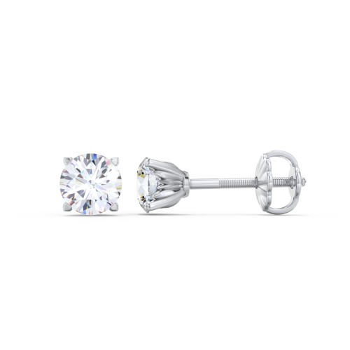 4 Prong Tulip Diamond Stud Earrings - 0.5 ct. tw. – 14K White Gold with Lab Diamond