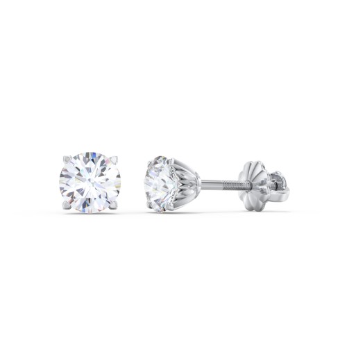 4 Prong Tulip Diamond Stud Earrings - 0.5 ct. tw. – 14K White Gold with Lab Diamond